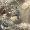 Winter Snowman Pendant Keychain Phone Charm