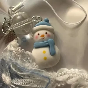 FLCDKC000041 Winter Snowman Pendant Keychain Phone Charm