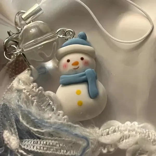Winter Snowman Pendant Keychain Phone Charm