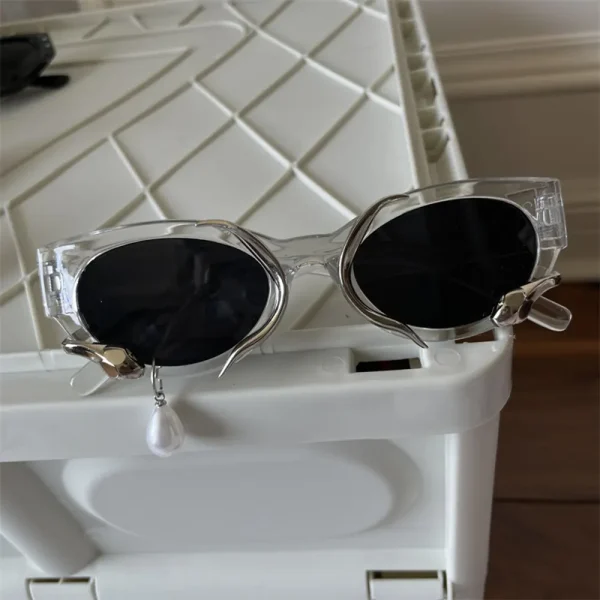 FLCLGS000008 Pearl Earrings Sunglasses High-End Trendy Unique Sun Glasses