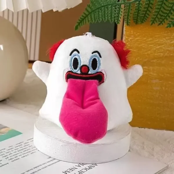 FLCDKC000004 Creative Cute Ghost Plush Keychain with Tongue-Out Design
