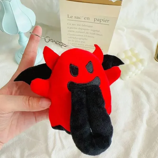 FLCDKC000006 Creative Cute Ghost Plush Keychain with Tongue-Out Design