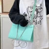 Quirky Binder Clip Shaped Tote Bag Large Capacity Crossbody Teal