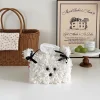 Cute Puppy Plush Tissue Box Creative Paper Towel Storage Holder White