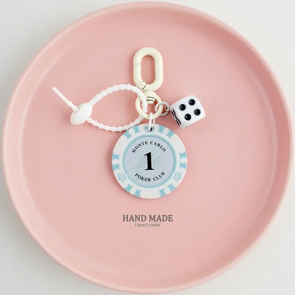 FLCDKC000025 Realistic Casino Chip Keychain Creative Lucky Charm Accessory