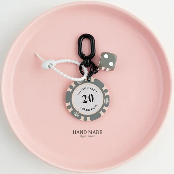 FLCDKC000023 Realistic Casino Chip Keychain Creative Lucky Charm Accessory