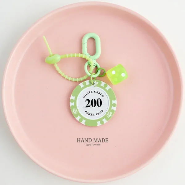FLCDKC000026 Realistic Casino Chip Keychain Creative Lucky Charm Accessory