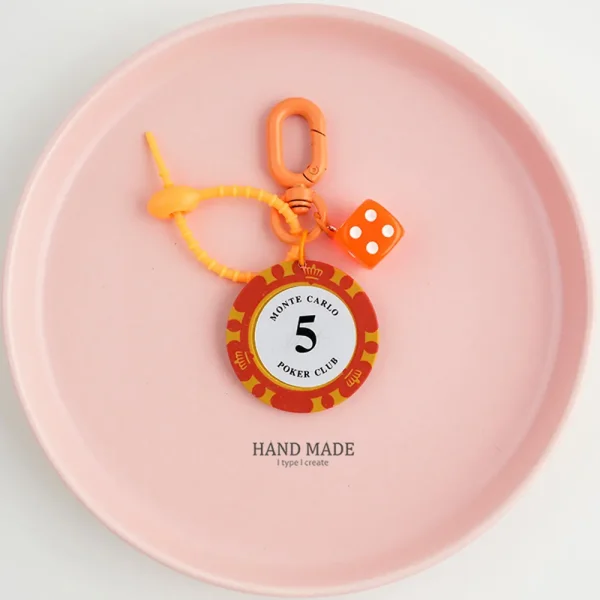 FLCDKC000027 Realistic Casino Chip Keychain Creative Lucky Charm Accessory