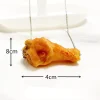 Creative Realistic Fried Chicken Wing Model Keychain Necklace