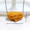 Creative Realistic Fried Chicken Wing Model Keychain Necklace