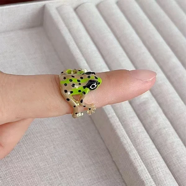 Quirky Frog Ring Unique Design Gift Open Adjustable Ring
