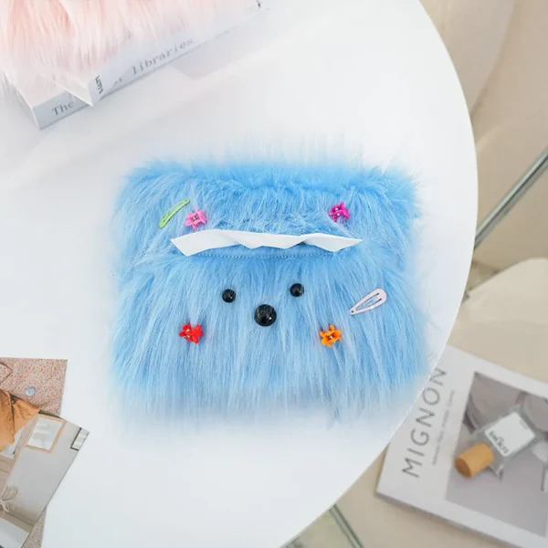 FLCHTB000011 Creative Colorful Fluffy Dog Tissue Box Cute Home Decor
