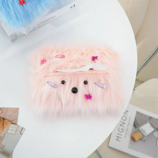 FLCHTB000009 Creative Colorful Fluffy Dog Tissue Box Cute Home Decor