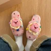FLCASH000027-0035-05 Cute Loopy Character Colorful Women's Winter Plush Slippers Pink