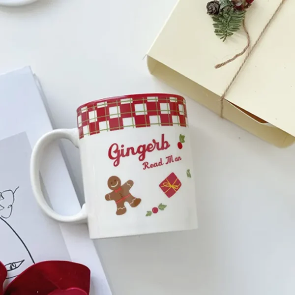 Vintage French Christmas Themed Ceramic Dinner Plate Mug