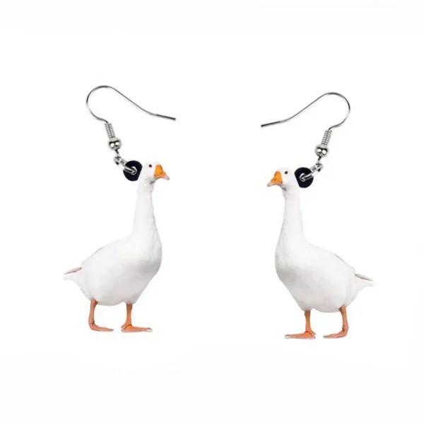 FLCARE000041 Exaggerated Funny Goose Shaped Earrings